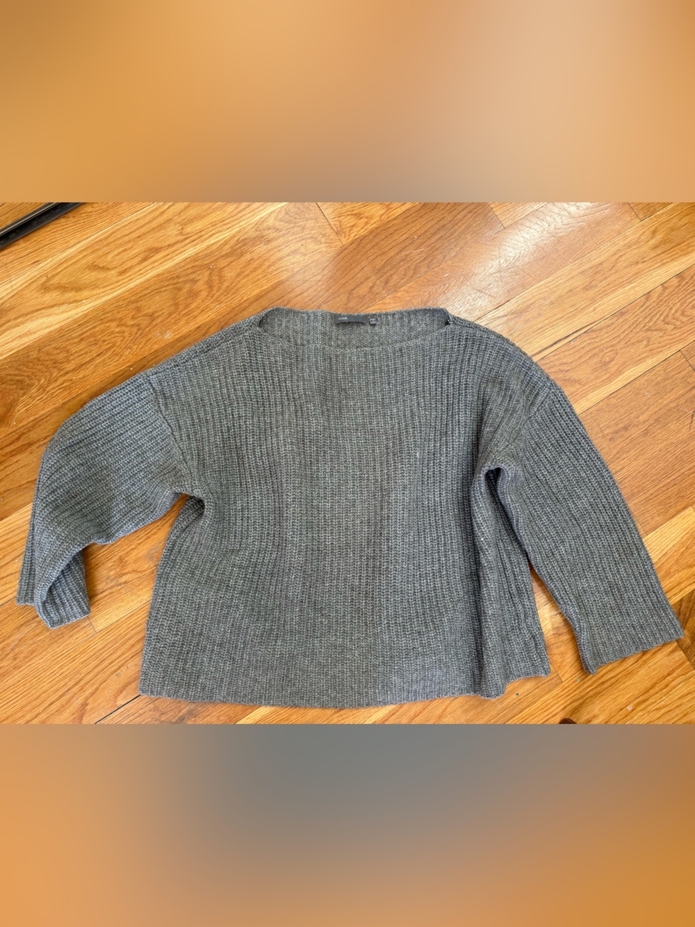 Vince Grey Ribbed Crewneck Sweater